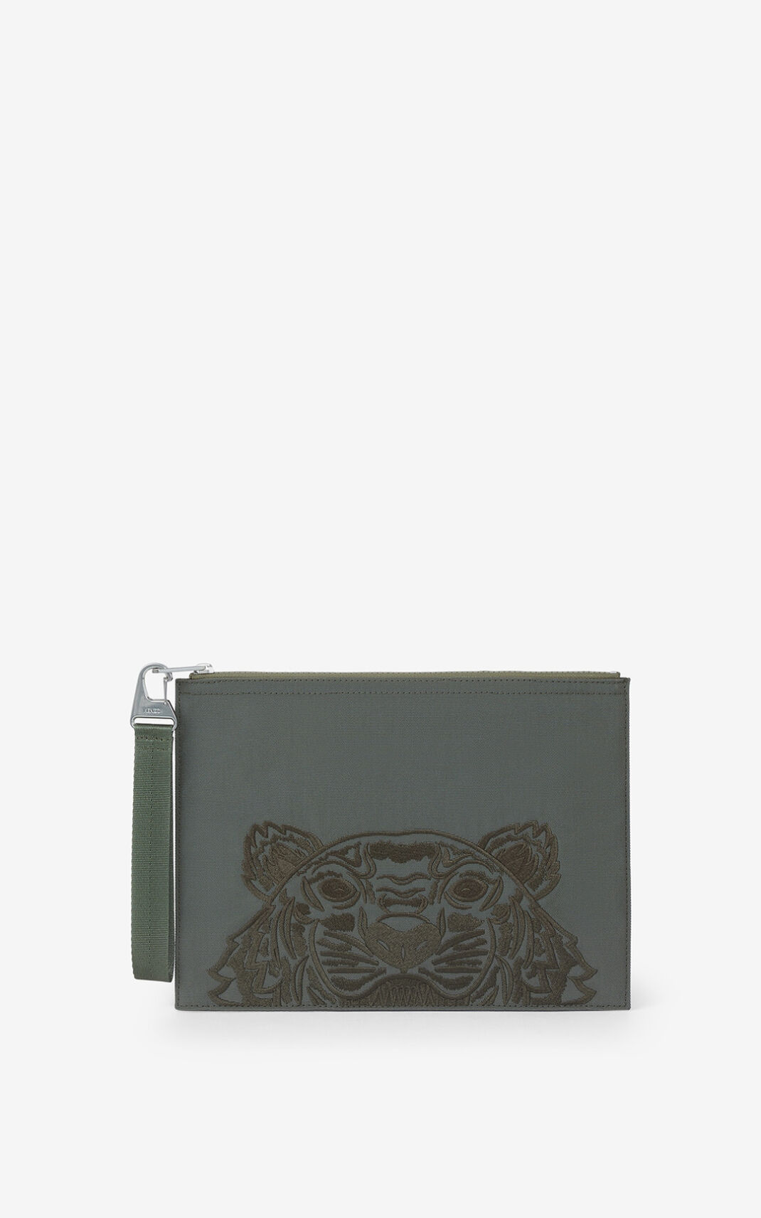 Clutch Kenzo Large Lona Kampus Tiger Hombre Gris Claro - SKU.3599671